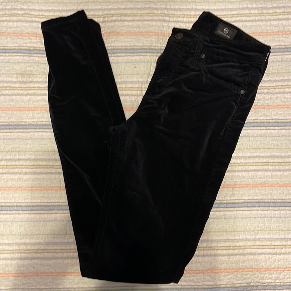 AG Farrah Skinny black velvet 24R